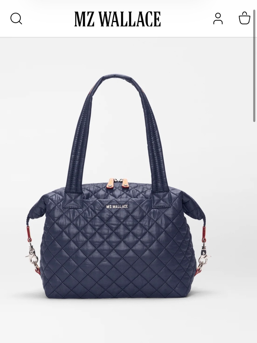 MZ Wallace Sutton Navy Quilted Shoulder Satchel